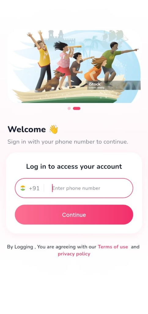 Talkoraa login screen